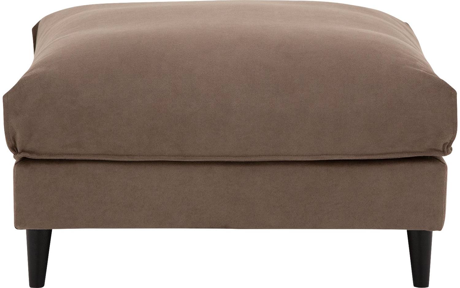 Goossens Hocker Jonas in stof fijn geweven middengrijs