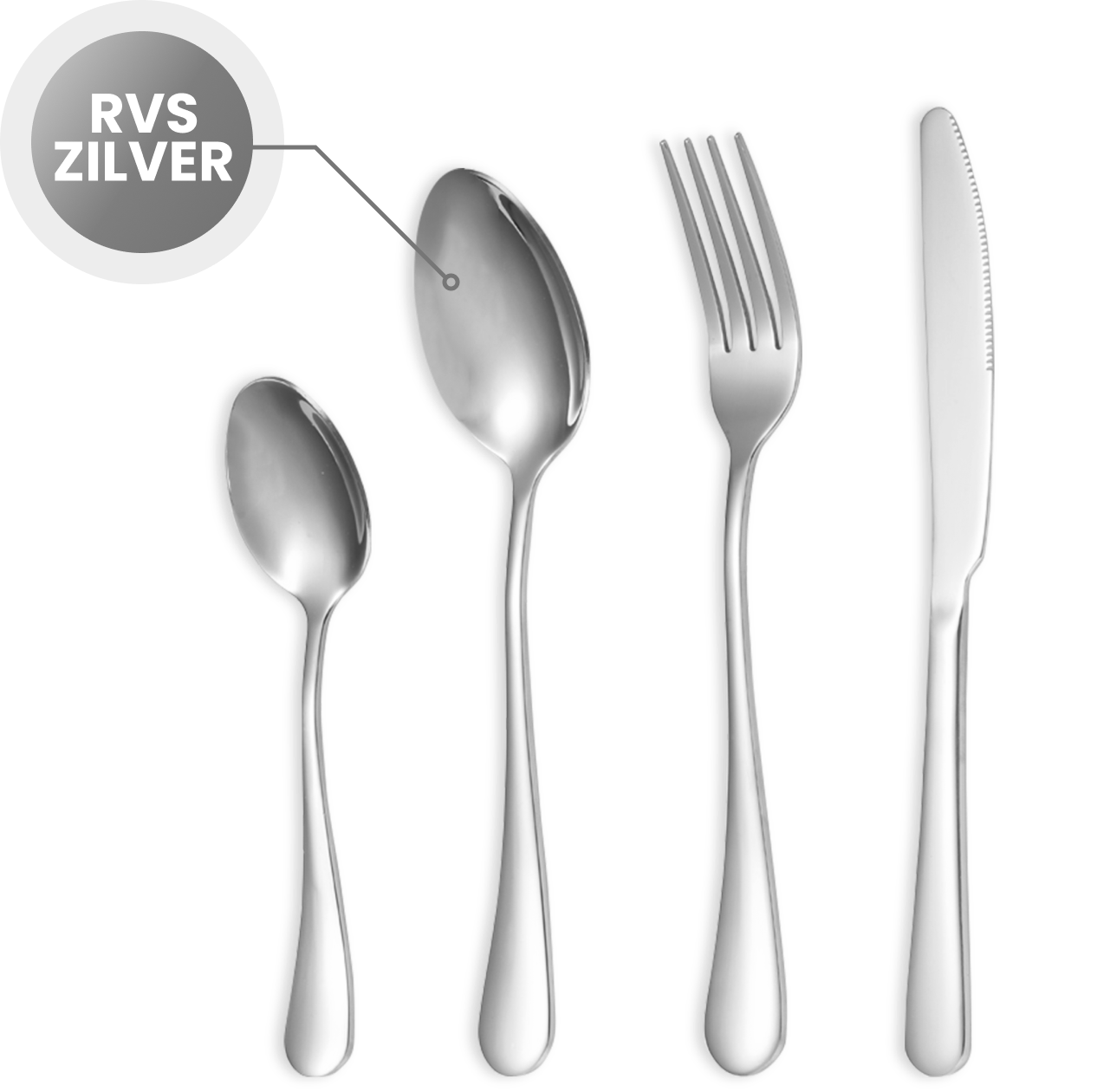 Hescom Bestekset - 24-delig - Bestek voor 6 personen - Zilver