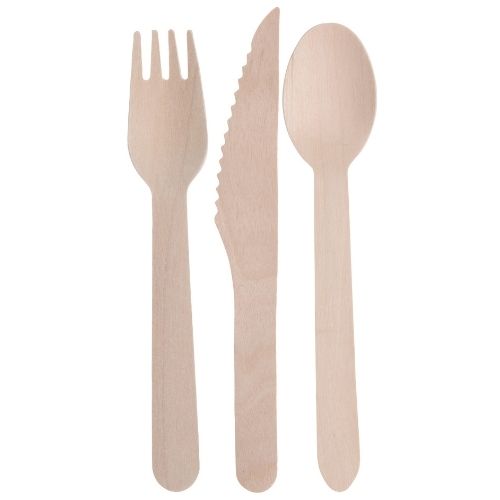 Orange85 Bestekset Hout wegwerp