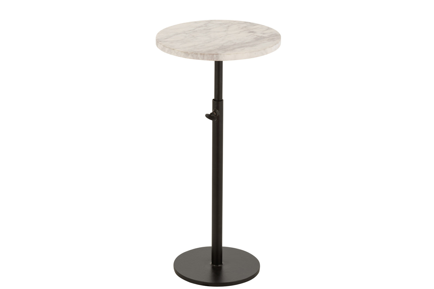 Duverger® Marble - Bijzettafel - rond 28cm - marmer - wit - unieke sch