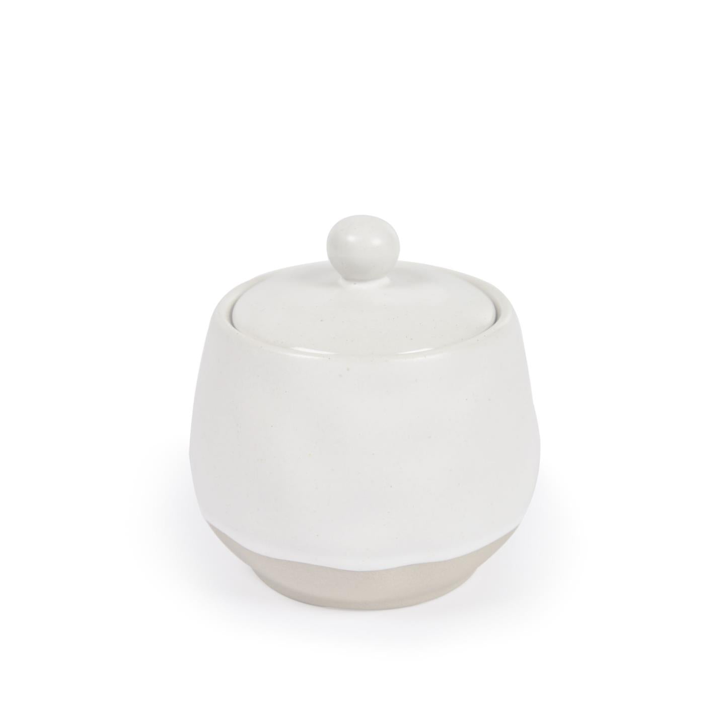 Kave Home - Ryba suikerpot van wit en bruin keramiek