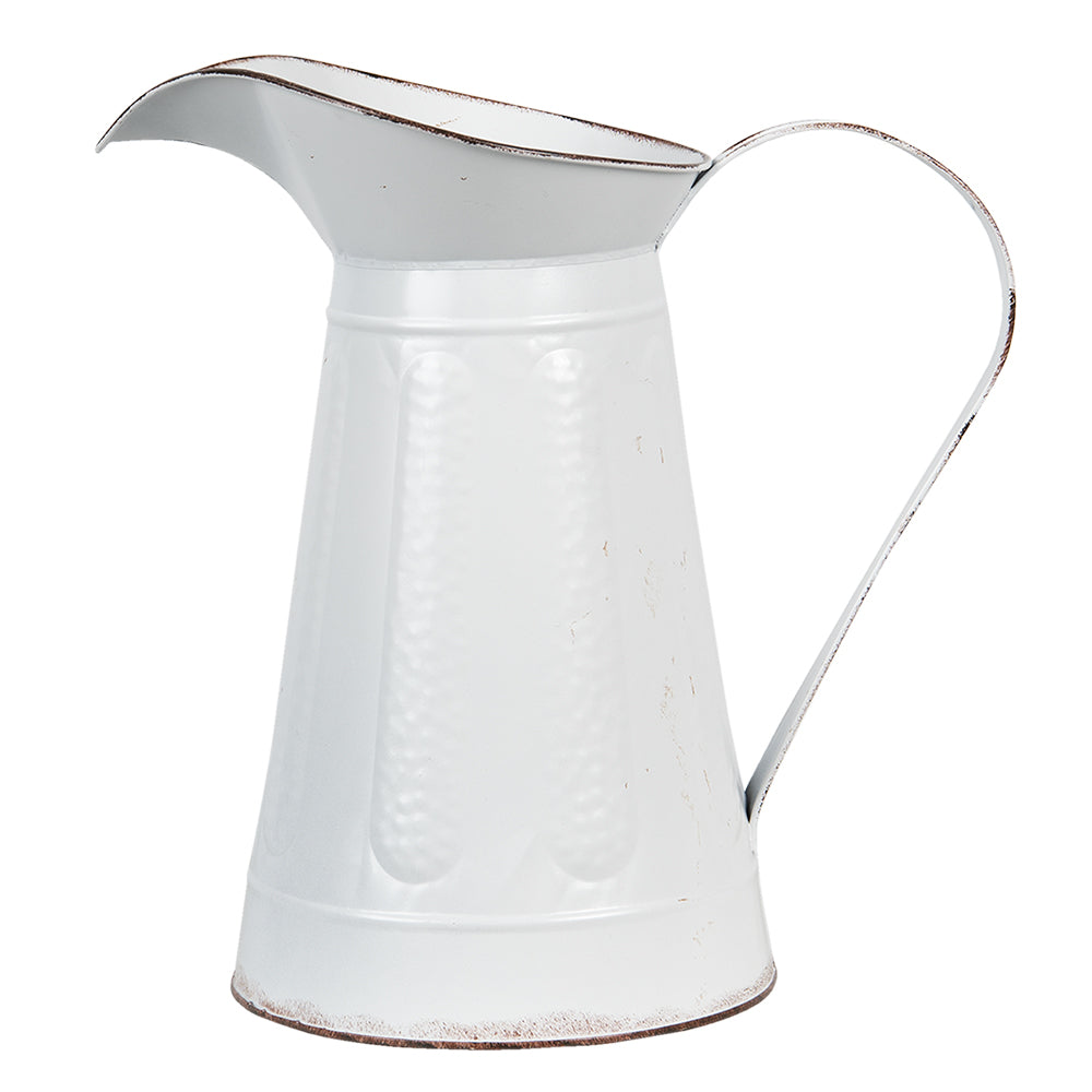 Clayre & Eef Decoratie Kan 33x19x33 cm Wit Metaal Plantengieter