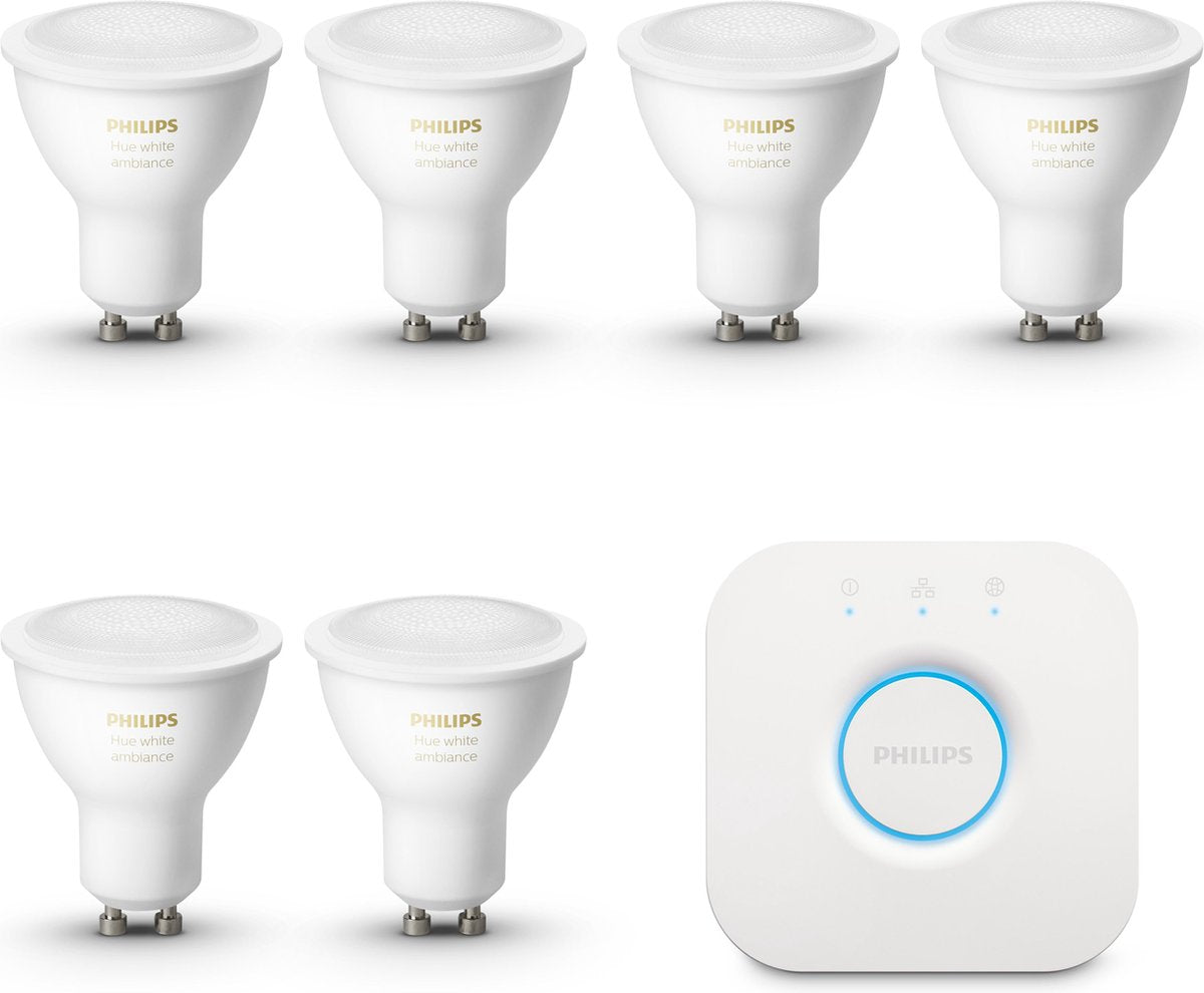 Philips Hue Starterpakket White Ambiance GU10 6 Lampen