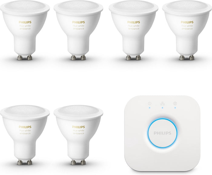 Philips Hue Starterpakket White Ambiance GU10 6 Lampen
