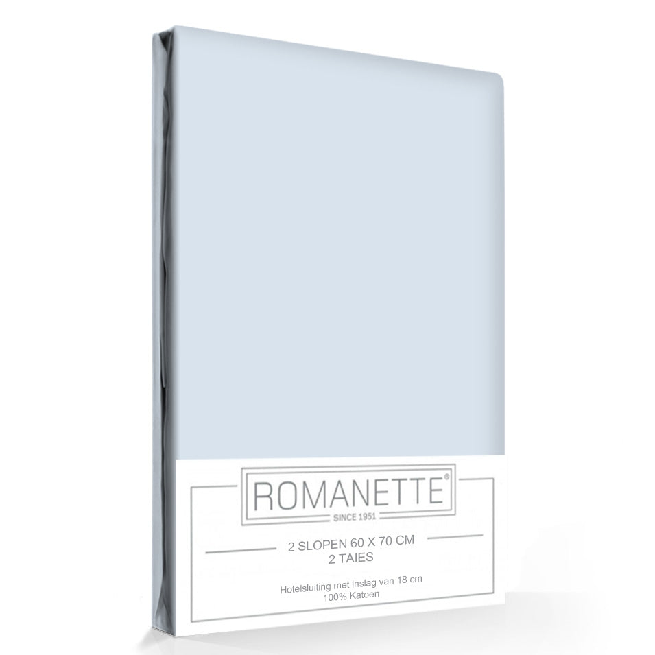 2 Kussenslopen Katoen Romanette Blauw