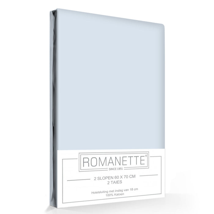 2 Kussenslopen Katoen Romanette Blauw