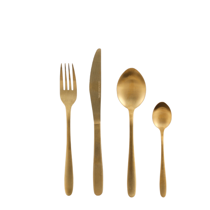 Mica Decorations Bestekset 4 Persoons - 16 delig - Goud