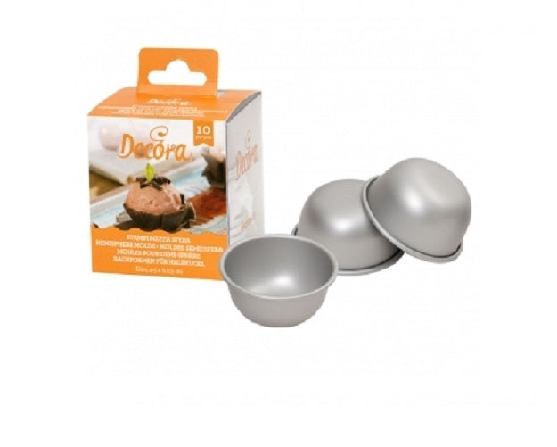 Decora - Bolvormige bakvorm set van 3 , Aluminium 10 cm - Decora