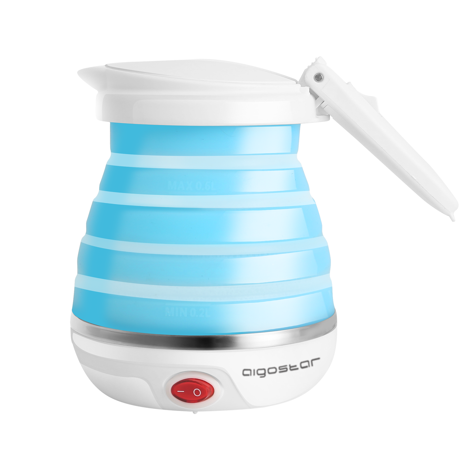 Aigostar Sapphire 30LDC - Opvouwbaar reiswaterkoker - 600 ml - Blauw