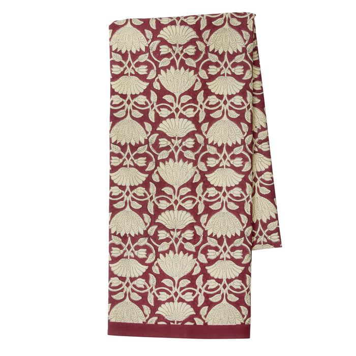 Bungalow tafelkleed blokprint Savannah Ruby 150 x 250 cm