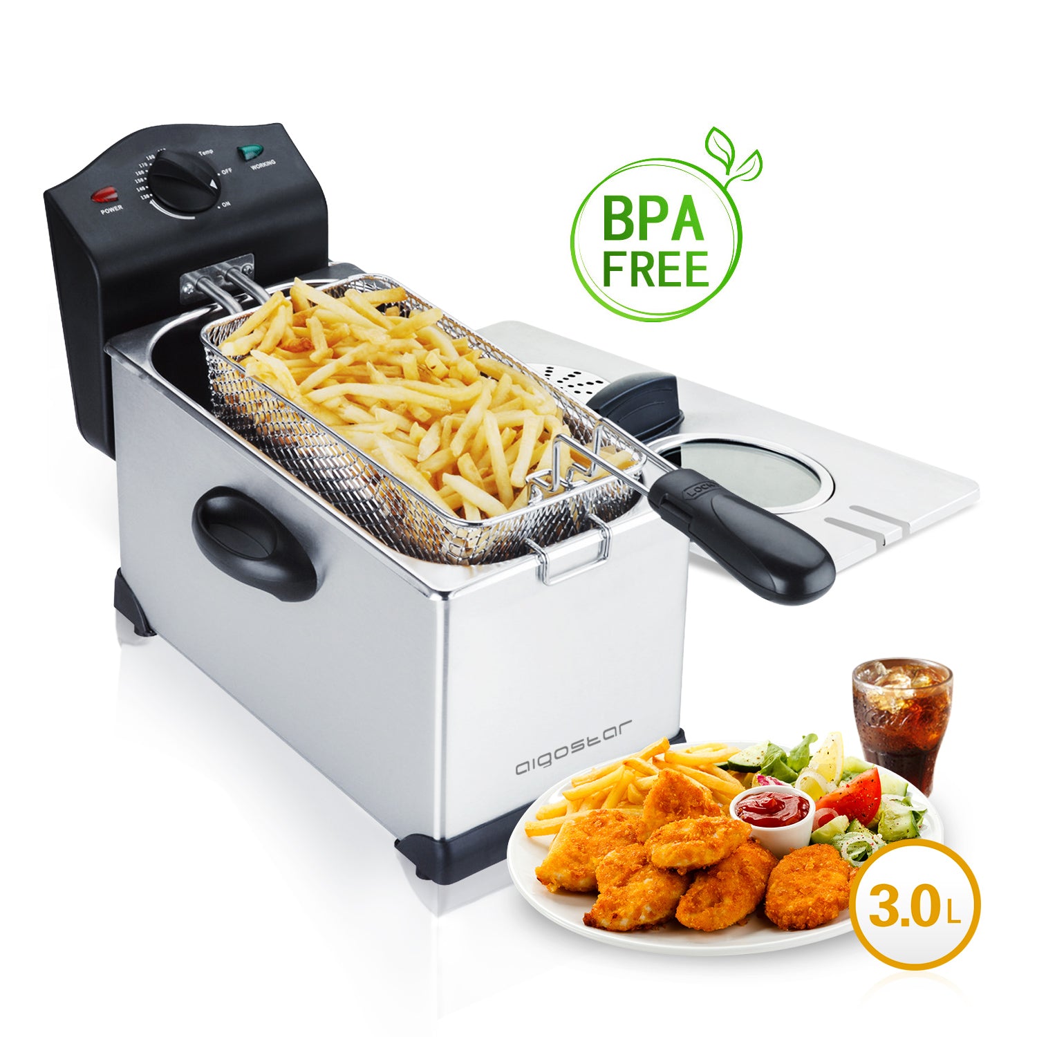 Aigostar Ushas 30HEZ - Frituurpan - RVS