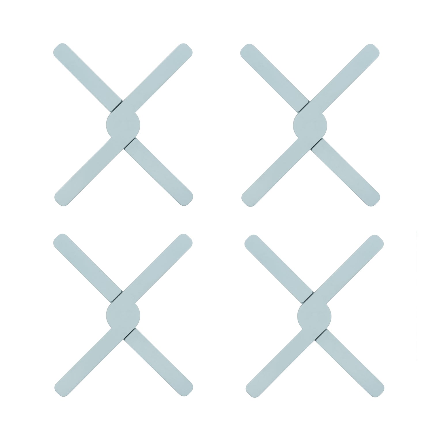 Krumble Opvouwbare siliconen pannenonderzetter - Blauw - Set van 4