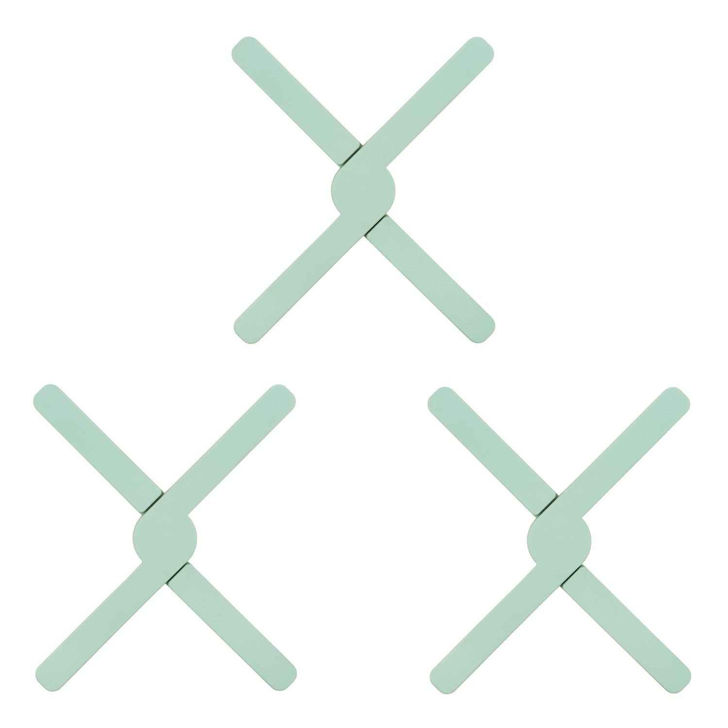 Krumble Opvouwbare siliconen pannenonderzetter - Groen - Set van 3