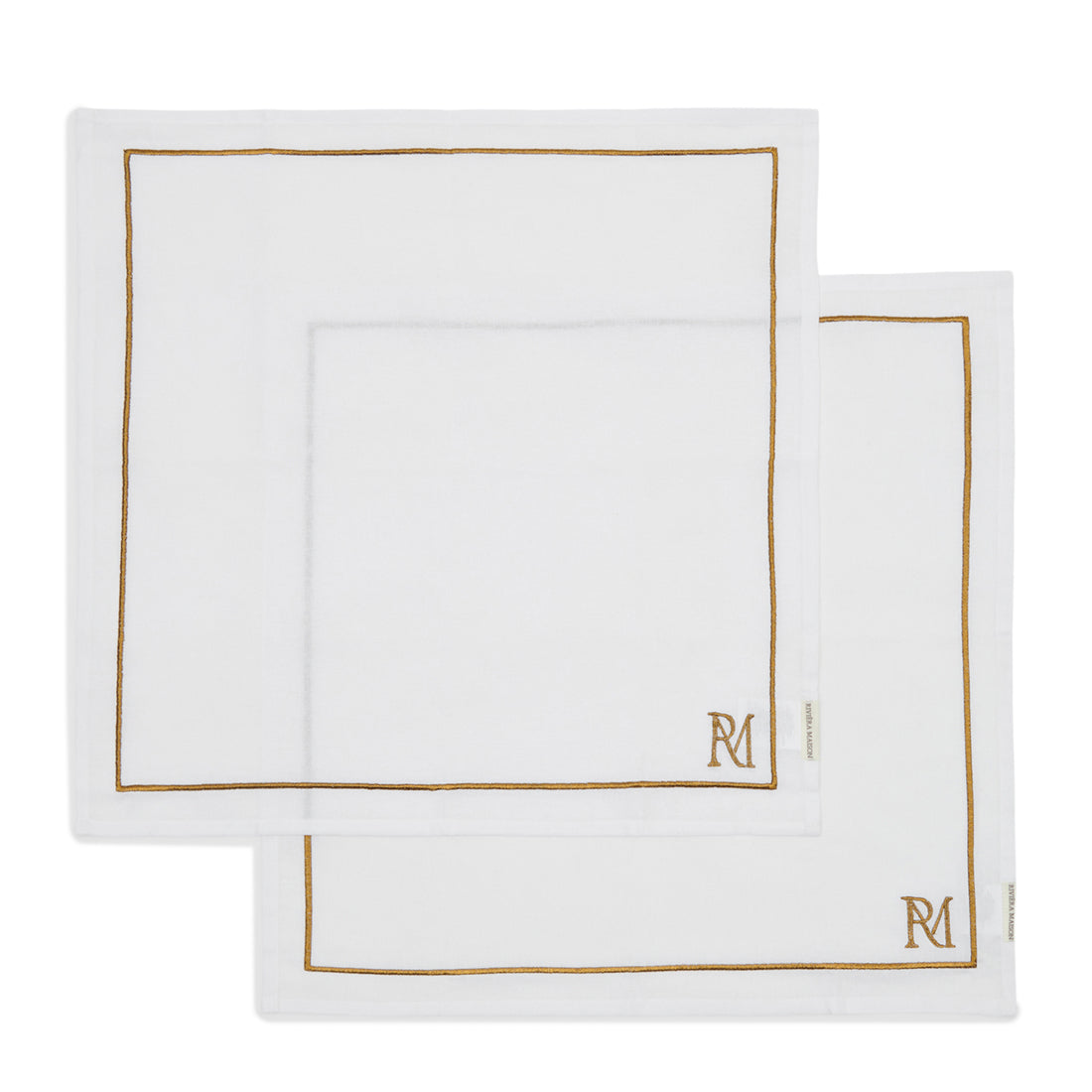 Riviera Maison Servetten Elegant Monogram Wit - 2 Stuks