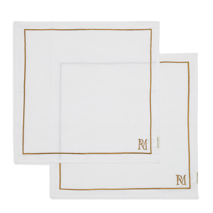 Riviera Maison Servetten Elegant Monogram Wit - 2 Stuks