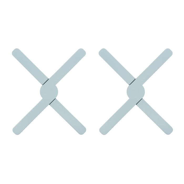 Krumble Opvouwbare siliconen pannenonderzetter - Blauw - Set van 2