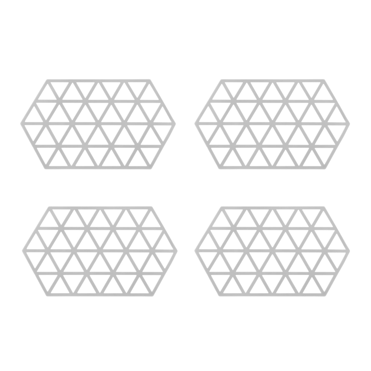 Krumble Siliconen pannenonderzetter Hexagon lang - Grijs - Set van 4