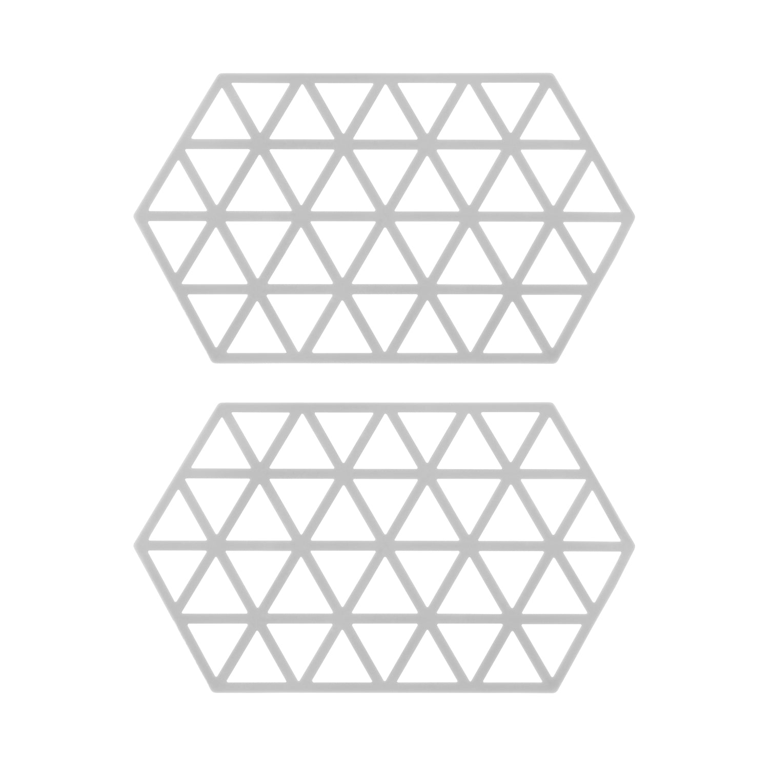 Krumble Siliconen pannenonderzetter Hexagon lang - Grijs - Set van 2
