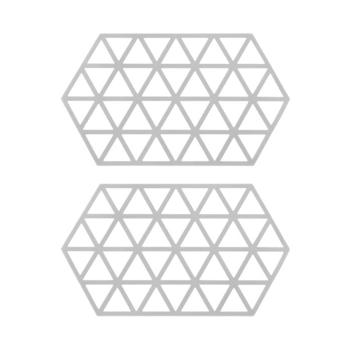 Krumble Siliconen pannenonderzetter Hexagon lang - Grijs - Set van 2