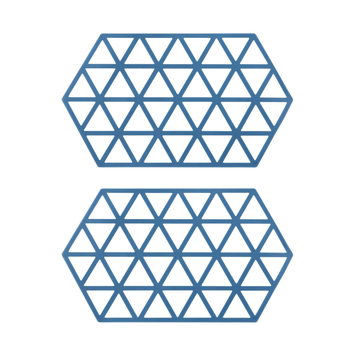 Krumble Siliconen pannenonderzetter Hexagon lang - Blauw - Set van 2