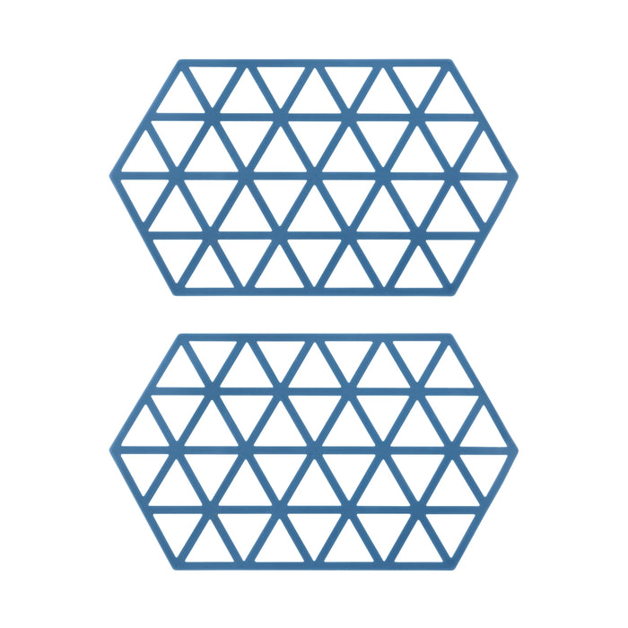 Krumble Siliconen pannenonderzetter Hexagon lang - Blauw - Set van 2