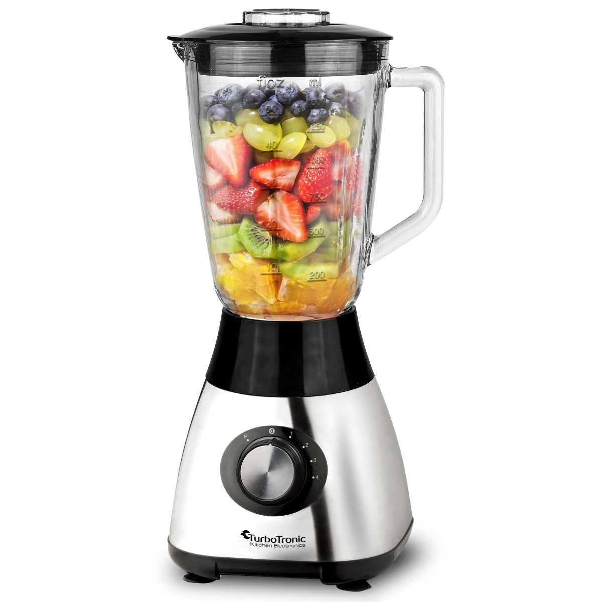 TurboTronic BG5 Blender met glazen kan 1.5 Liter 1200W