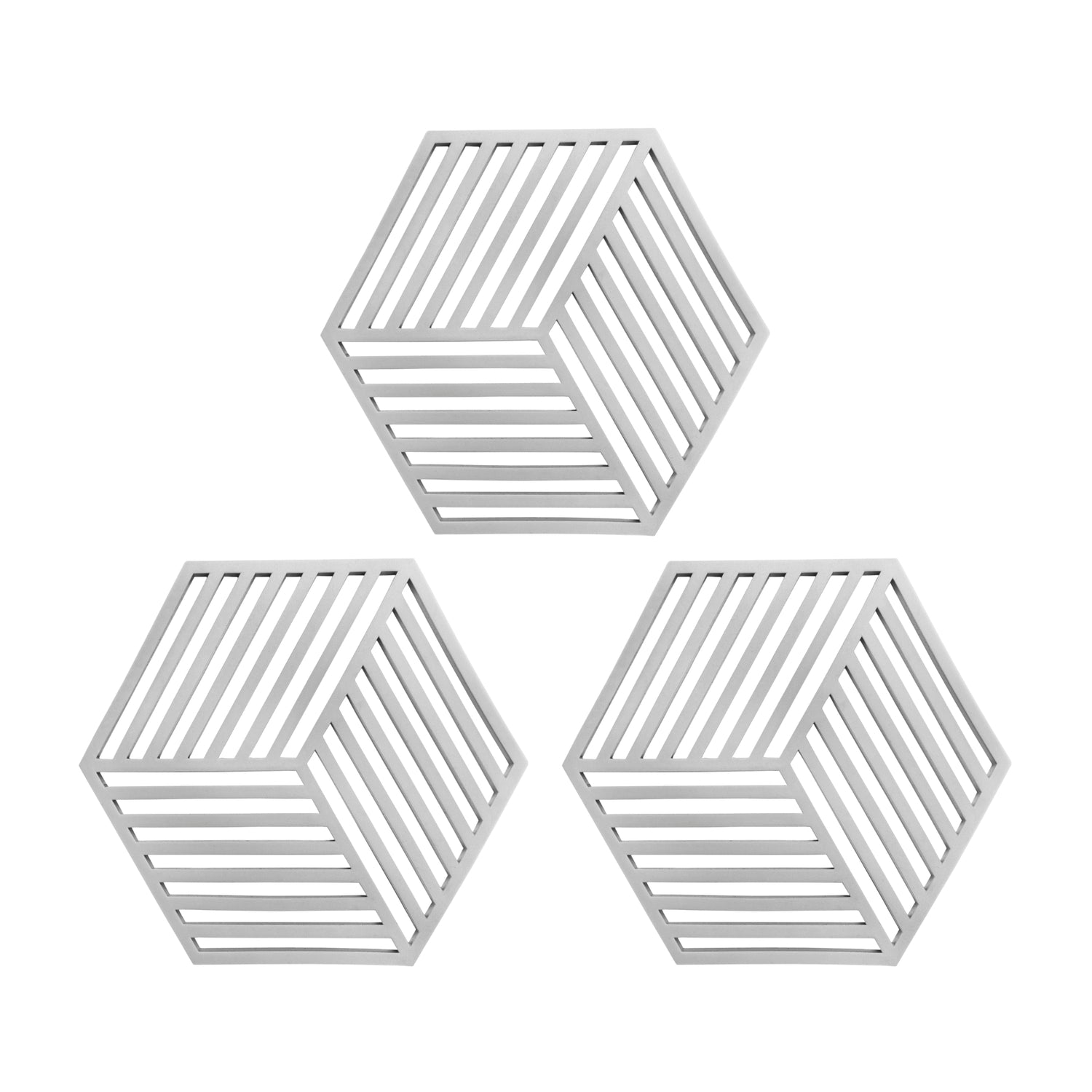 Krumble Pannenonderzetter Hexagon - Grijs - Set van 3