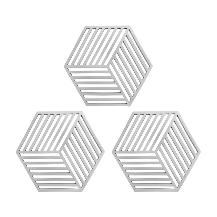 Krumble Pannenonderzetter Hexagon - Grijs - Set van 3