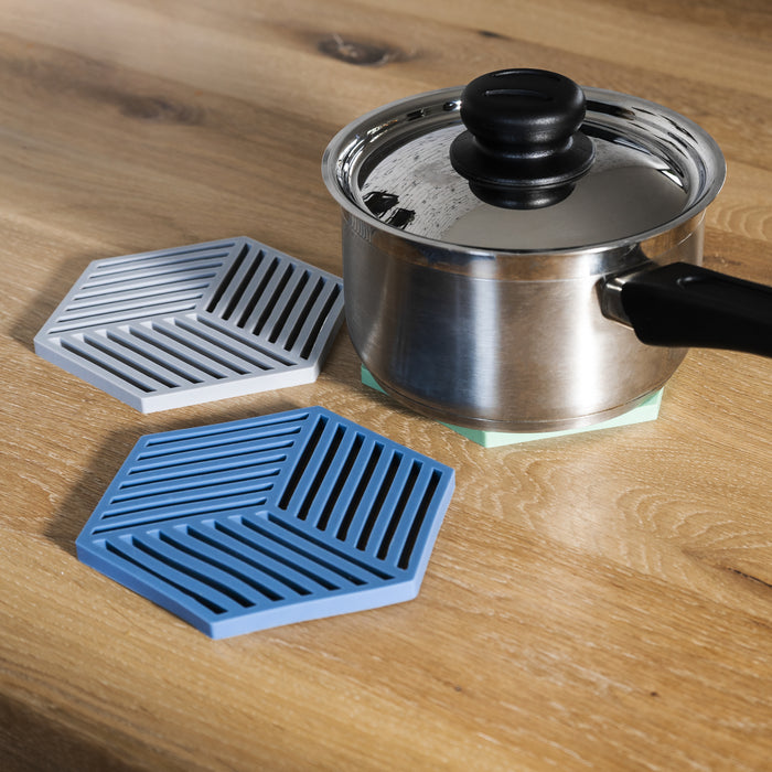 Krumble Pannenonderzetter Hexagon - Grijs - Set van 3