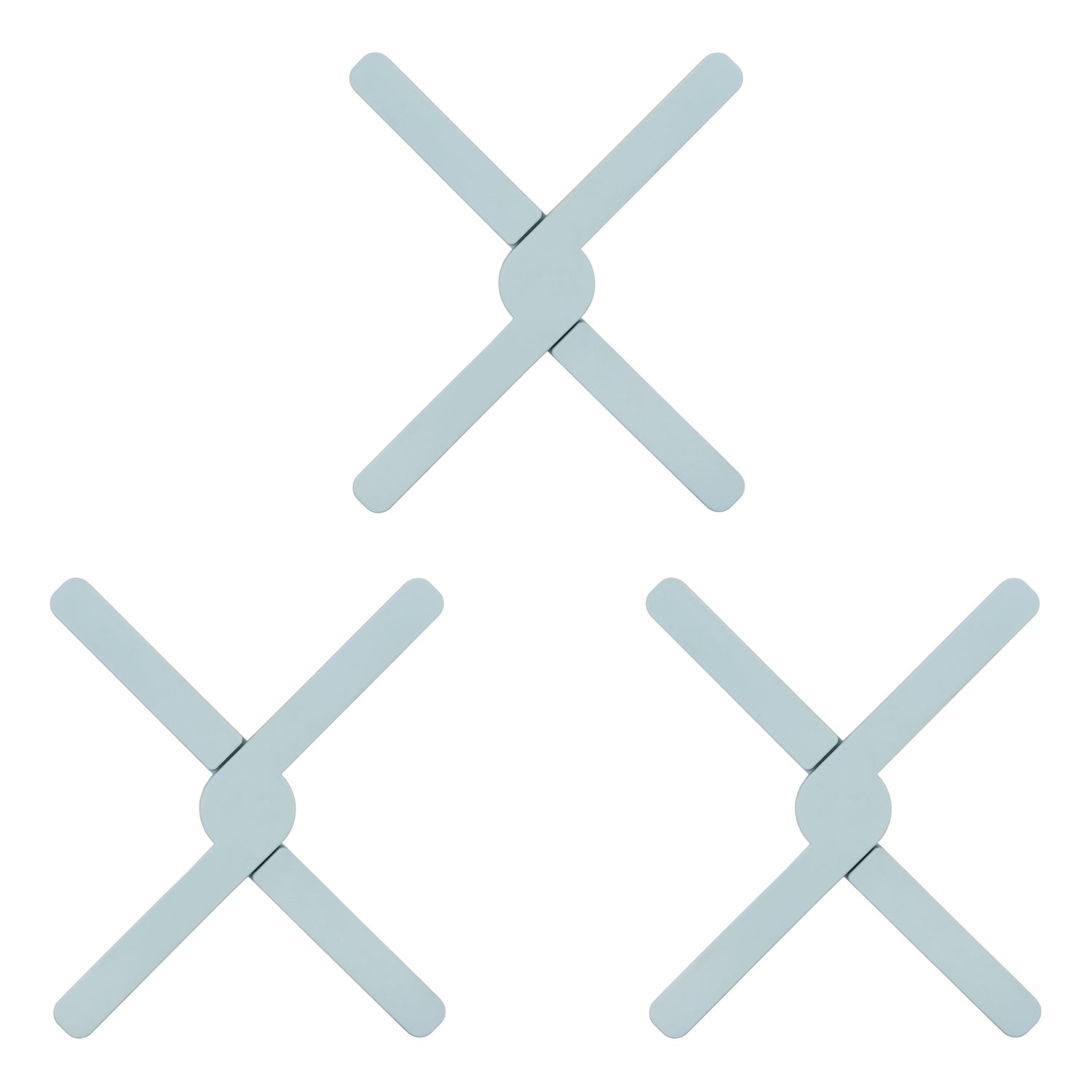 Krumble Opvouwbare siliconen pannenonderzetter - Blauw - Set van 3