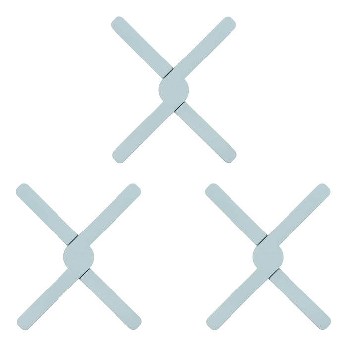 Krumble Opvouwbare siliconen pannenonderzetter - Blauw - Set van 3