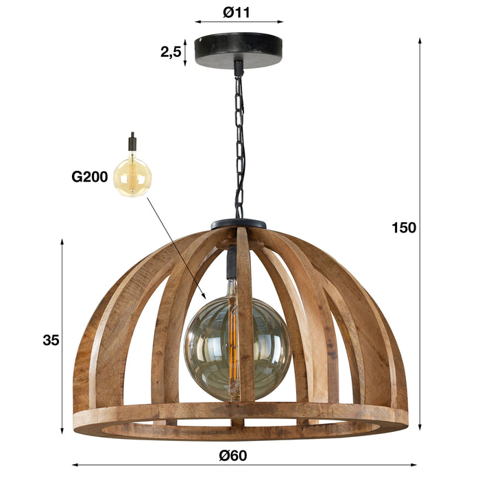 by fonQ  Rico Hanglamp - Ø 60 cm - Mango Naturel