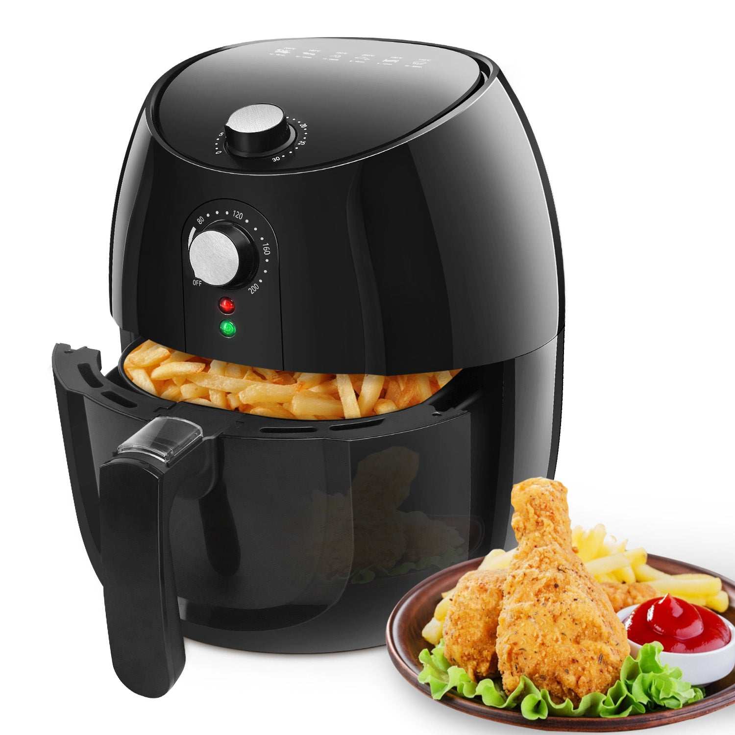 Aigostar Hayden 30PYC - Airfryer - Hetelucht Friteuse - Zwart