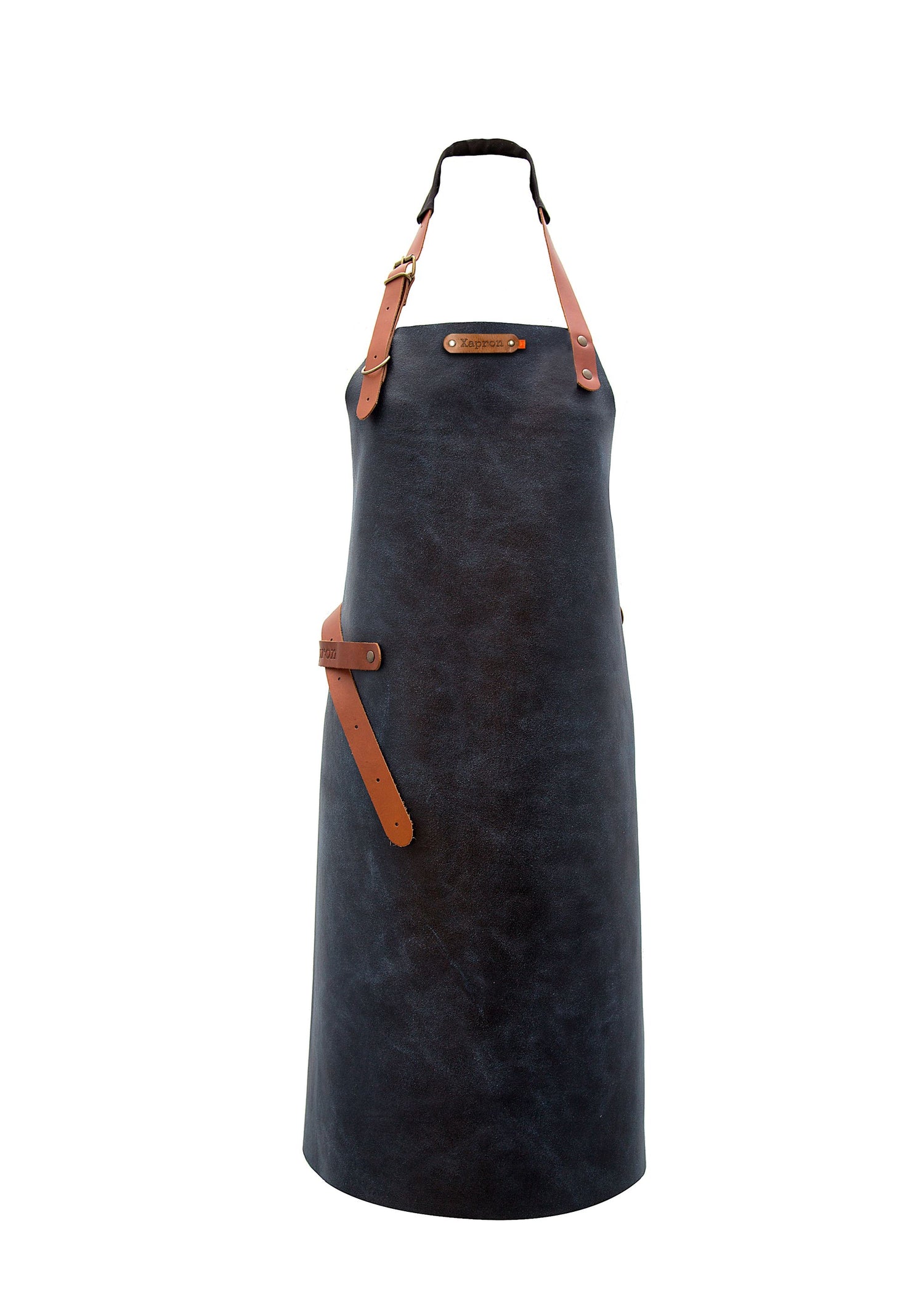 Xapron leren (BBQ) schort Kansas - Kleur Blauw - Maat L - 1 stuks