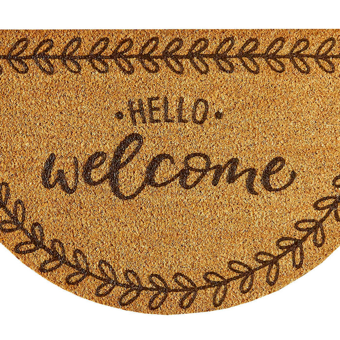 MD Entree - Kokosmat - Finesse - Flower Border - Halfrond - 45 x 75 cm