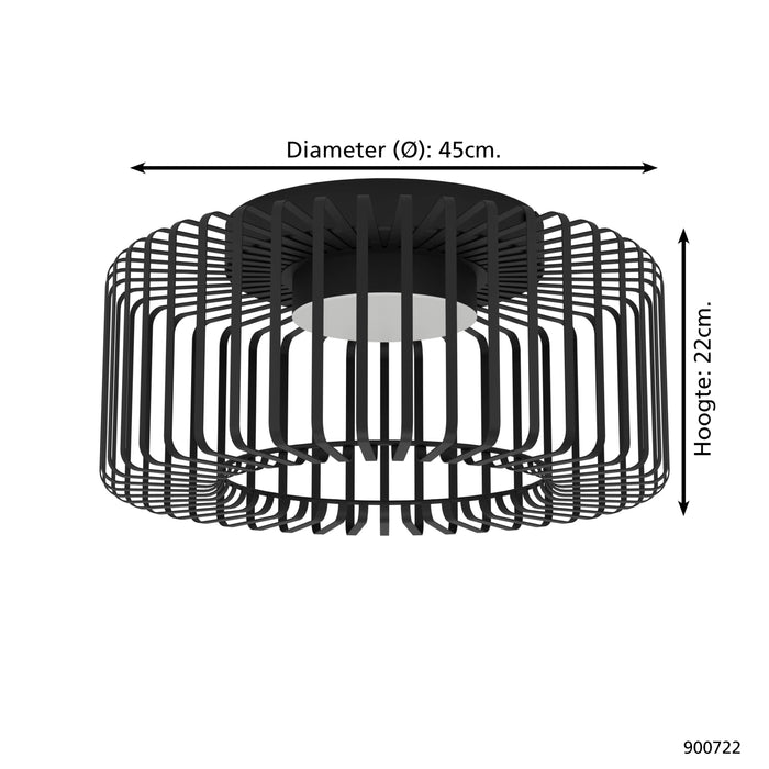 EGLO connect.z Ginestrone-Z Plafondlamp - Ø 45 cm - Zwart|Wit - RGB