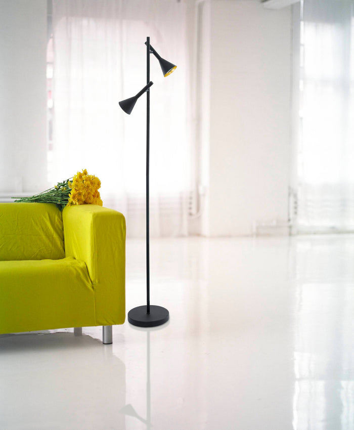 EGLO Cortaderas Vloerlamp - 144.5cm - GU10 - Zwart|Goud