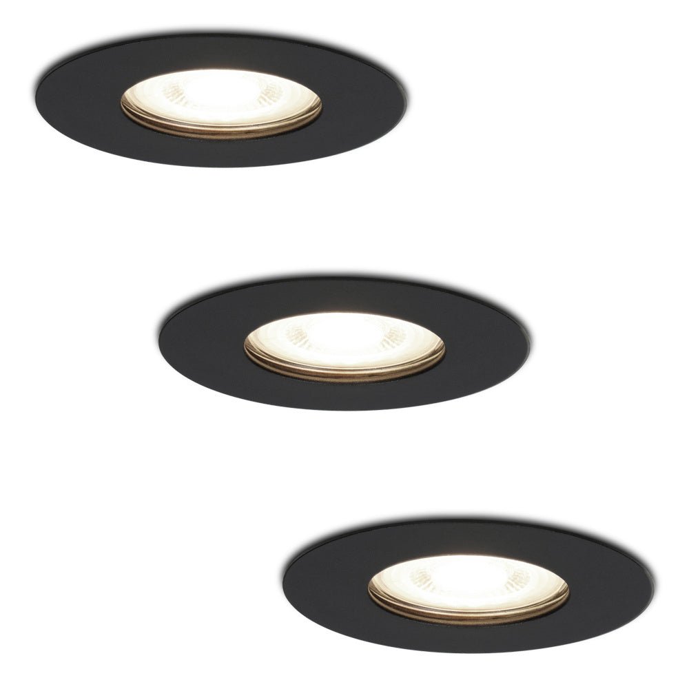 HOFTRONIC 3x Bari - LED Inbouwspots Badkamer IP65 Zwart