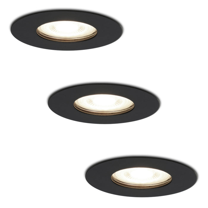 HOFTRONIC 3x Bari - LED Inbouwspots Badkamer IP65 Zwart