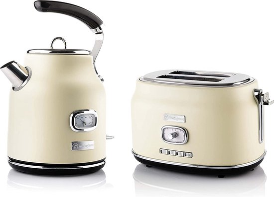 Westinghouse Retro Bundel - Waterkoker + 2 sneden Broodrooster - Wit