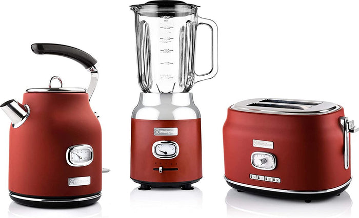 Westinghouse Retro Bundel - Waterkoker + Broodrooster + Blender - Rood