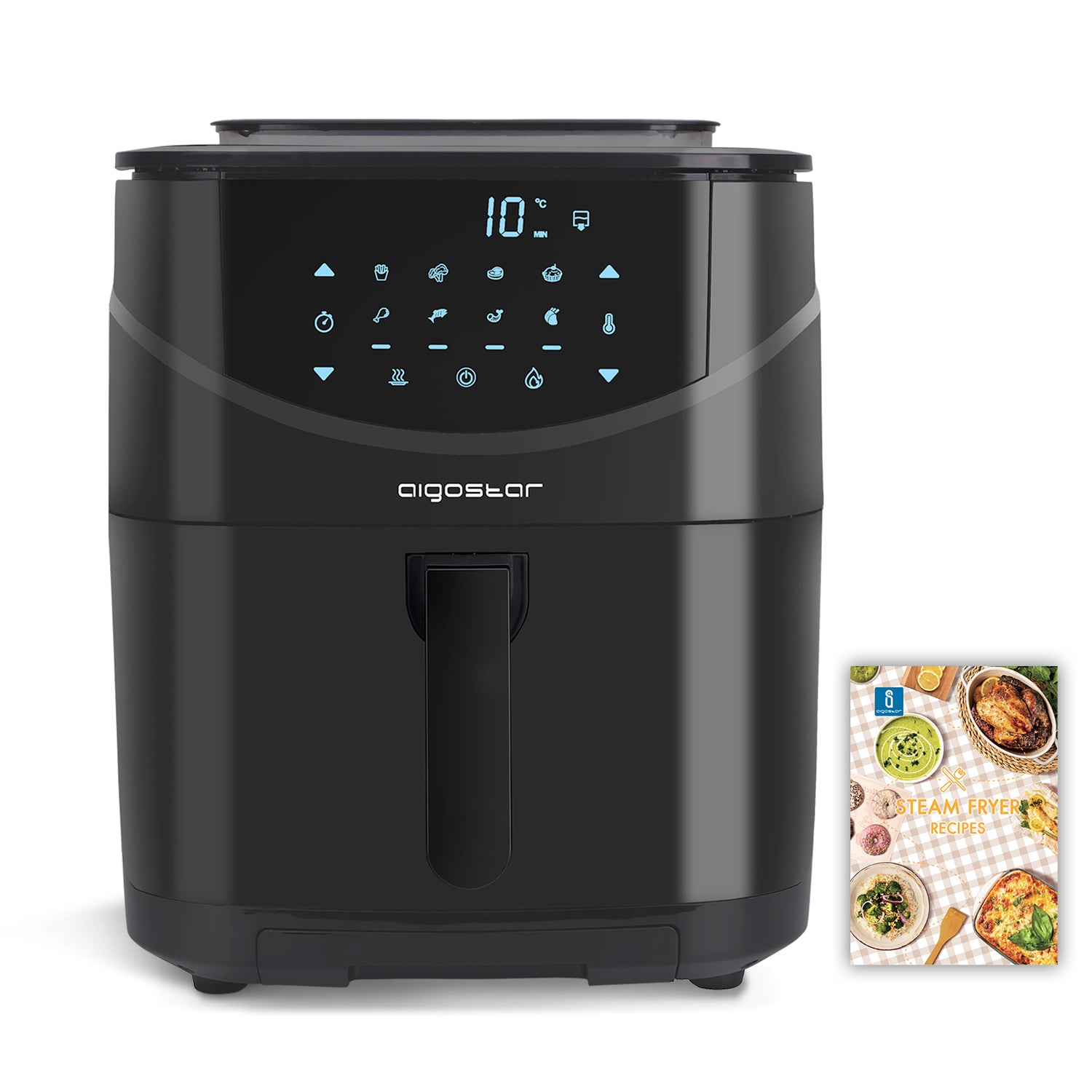 Aigostar Melodia 30XQJ-Airfryer-Heteluchtfriteuse-Stoomoven-Zwart
