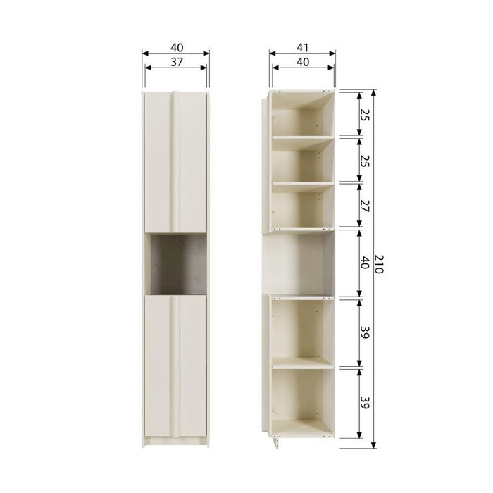 WOOOD Basu Hoge Kast Grenenhout B 40 cm - Dust