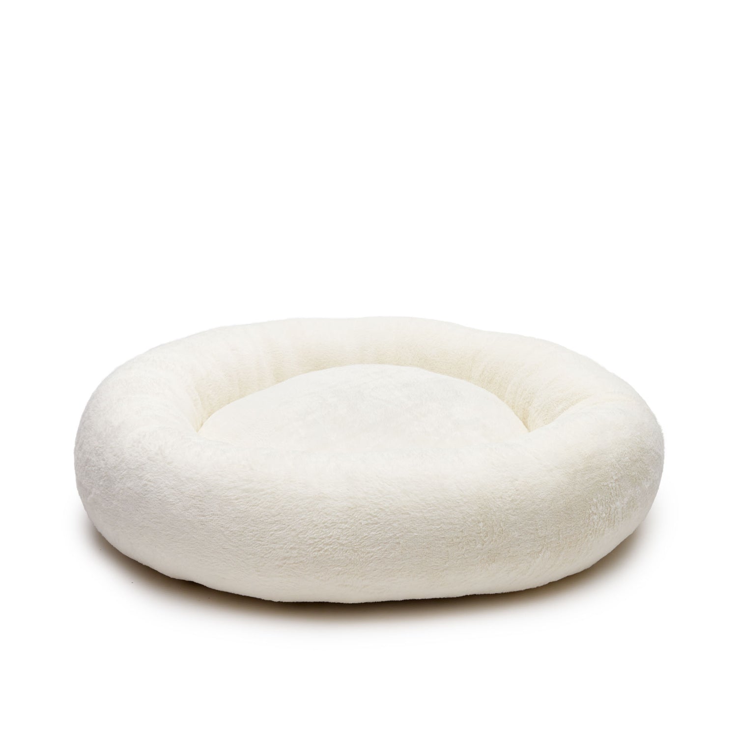 Kave Home - Woopy groot rond wit bont dierenbed Ø 90 cm