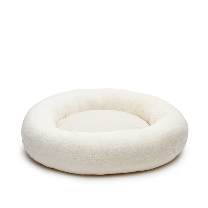 Kave Home - Woopy groot rond wit bont dierenbed Ø 90 cm