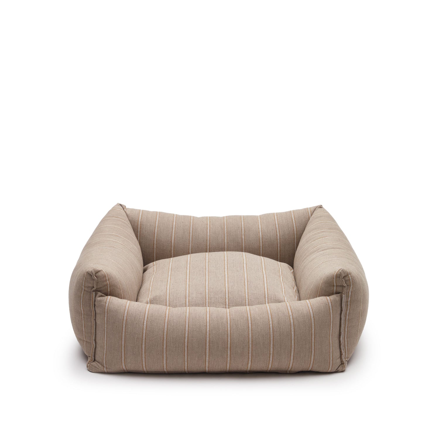 Kave Home - Toby klein huisdierenbed met bruine strepen en vacht 60 x