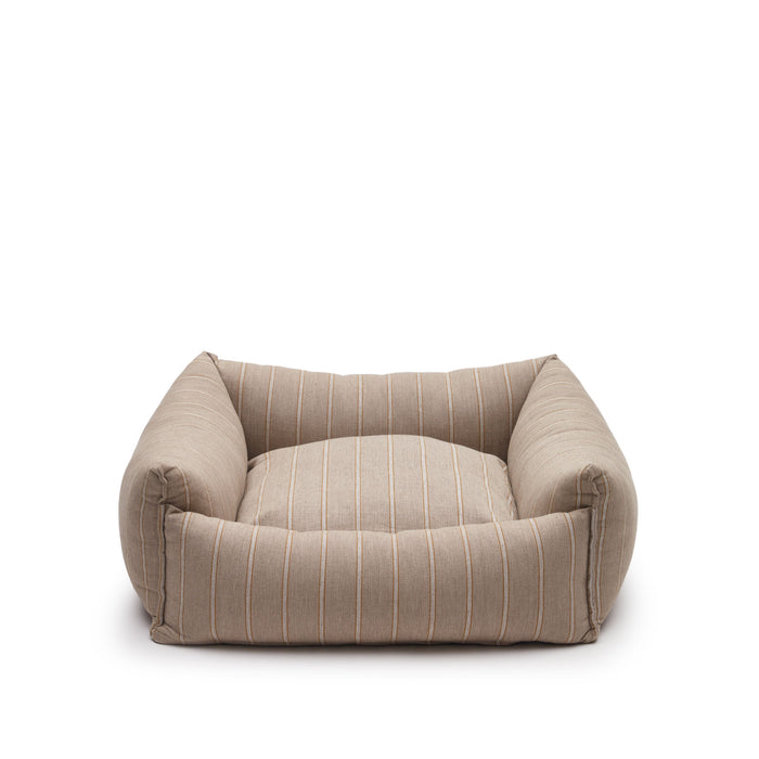 Kave Home - Toby klein huisdierenbed met bruine strepen en vacht 60 x