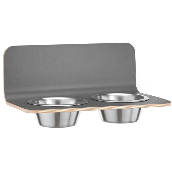 Arco hondenvoerbak wand medium|large grijs