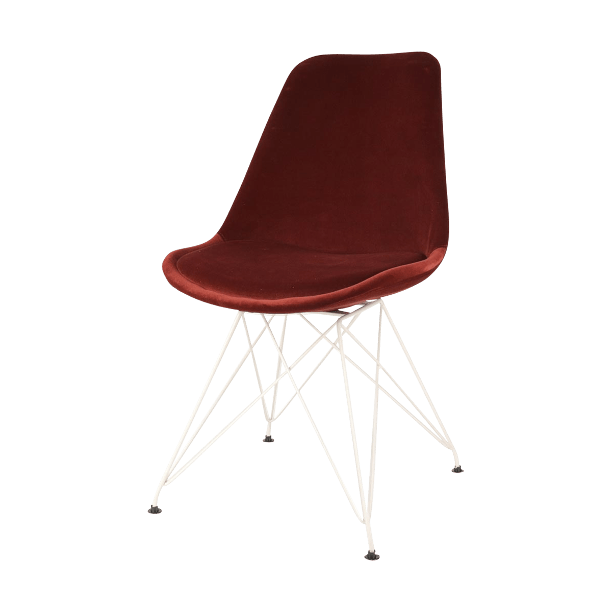 Essence Metal eetkamerstoel velvet rood - wit onderstel