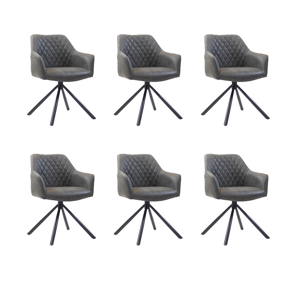 Bronx71 Industriële eetkamerstoel Dex antraciet eco-leer -